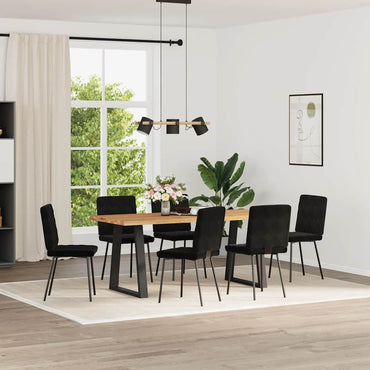 vidaXL Esszimmerstühle 6 Stk. Schwarz Samt
