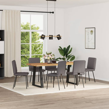 vidaXL Esszimmerstühle 6 Stk. Grau Kunstleder