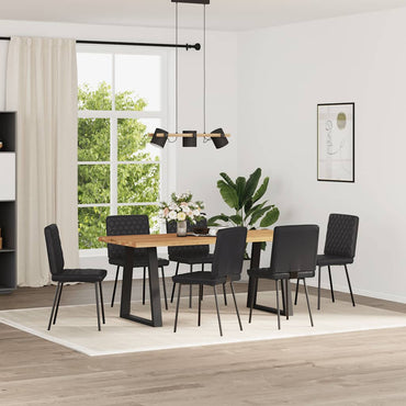 vidaXL Esszimmerstühle 6 Stk. Schwarz Kunstleder