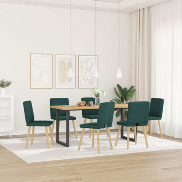 vidaXL Esszimmerstühle 6 Stk. Dunkelgrün Stoff