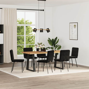 vidaXL Chaises de salle à manger 6 pcs Velours noir