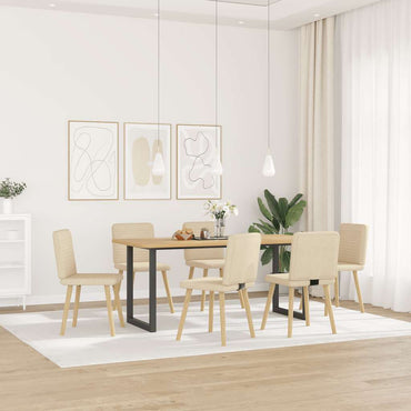 vidaXL Chaises de salle à manger 6 pcs Crème Tissu