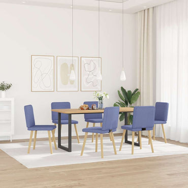 vidaXL Esszimmerstühle 6 Stk. Jeansblau Stoff
