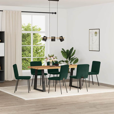 vidaXL Chaises de salle à manger 6 pcs Vert foncé Velours