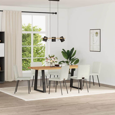 vidaXL Esszimmerstühle 6 Stk. Creme Samt