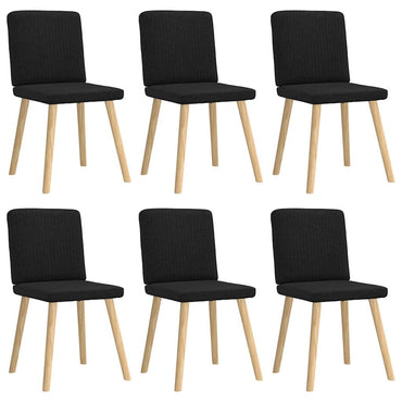 vidaXL Chaises de salle à manger 6 pcs Tissu noir