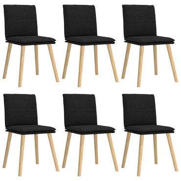 vidaXL Esszimmerstühle 6 Stk. Schwarz Stoff