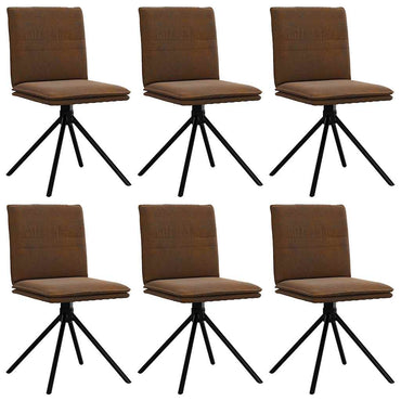 vidaXL Chaises de salle à manger 6 pcs Similicuir aspect daim marron