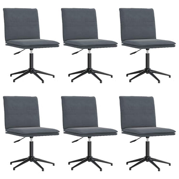 vidaXL Esszimmerstühle 6 Stk. Dunkelgrau Samt