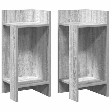vidaXL Tables d'appoint 2 pcs avec étagère Gris Sonoma 25,5x27x60 cm