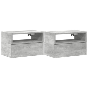 vidaXL Wand-Nachttische 2 Stk. Betongrau 45x26x28,5 cm