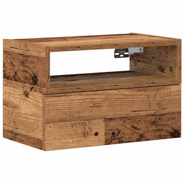 vidaXL Table de chevet murale aspect bois de récupération 45x26x28,5 cm
