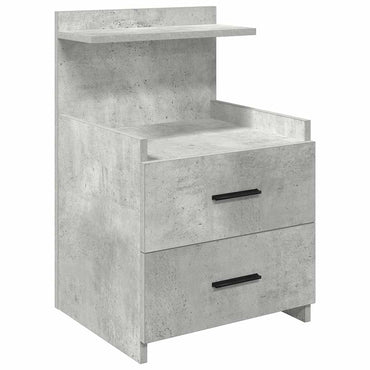 vidaXL Nachttisch mit 2 Schubladen Betongrau 40x36,5x62 cm