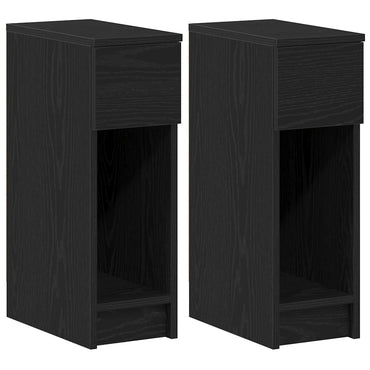 vidaXL Nachttische mit Schublade 2Stk. Schwarz Eichen-Optik 20x36x60cm
