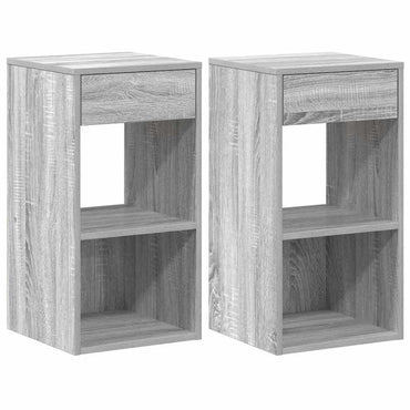 vidaXL Nachttische mit Schublade 2 Stk. Grau Sonoma 35x34x66,5 cm