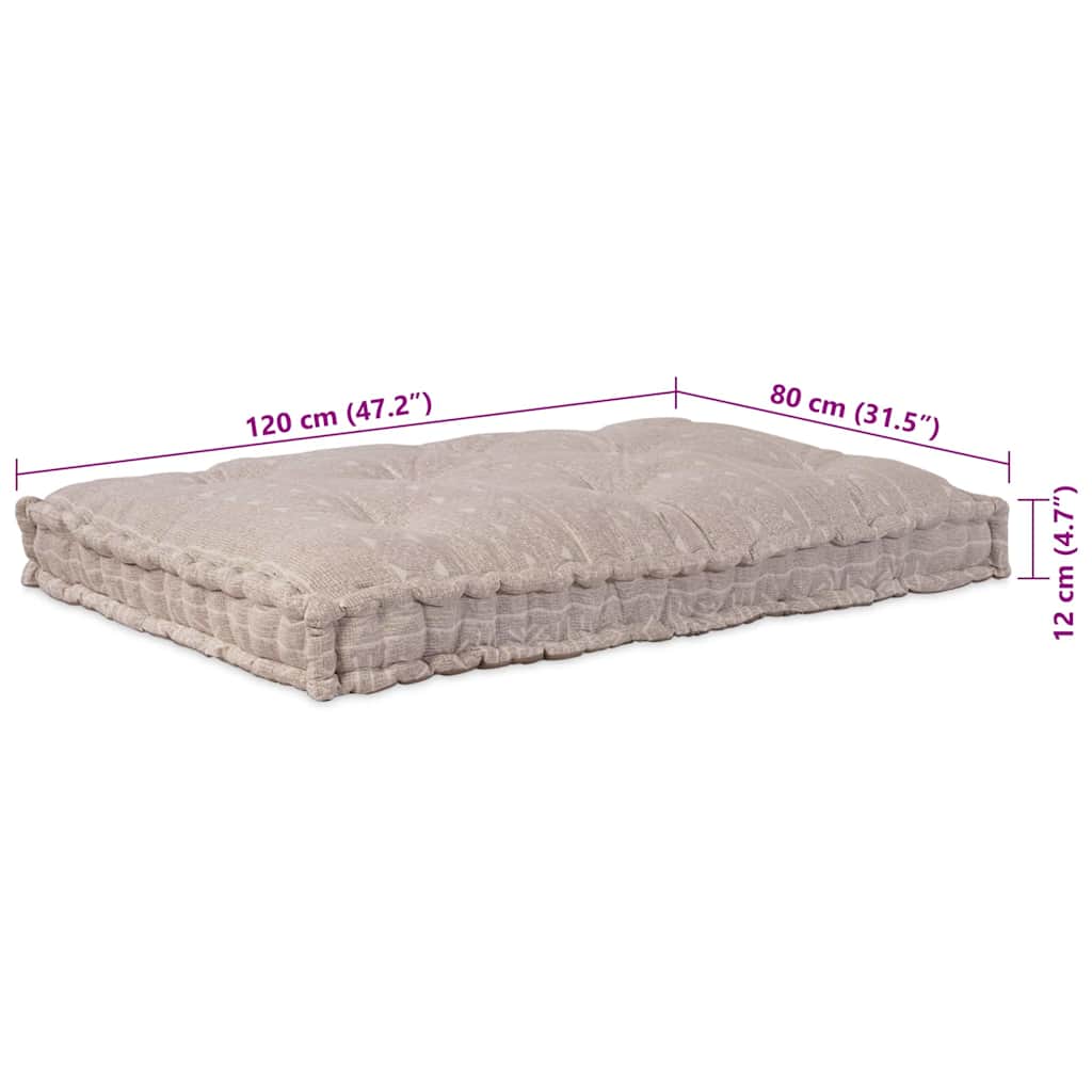 vidaXL Canapé modulaire marron clair 120 x 80 x 12 cm Tissu