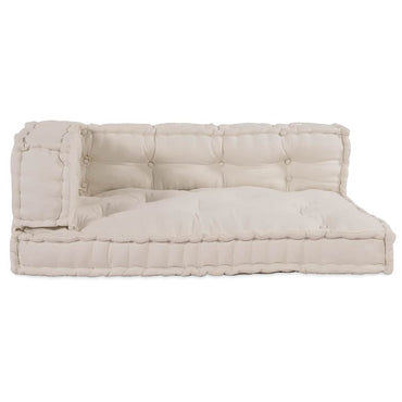 vidaXL Pallet Sofa Kissen Creme Stoff