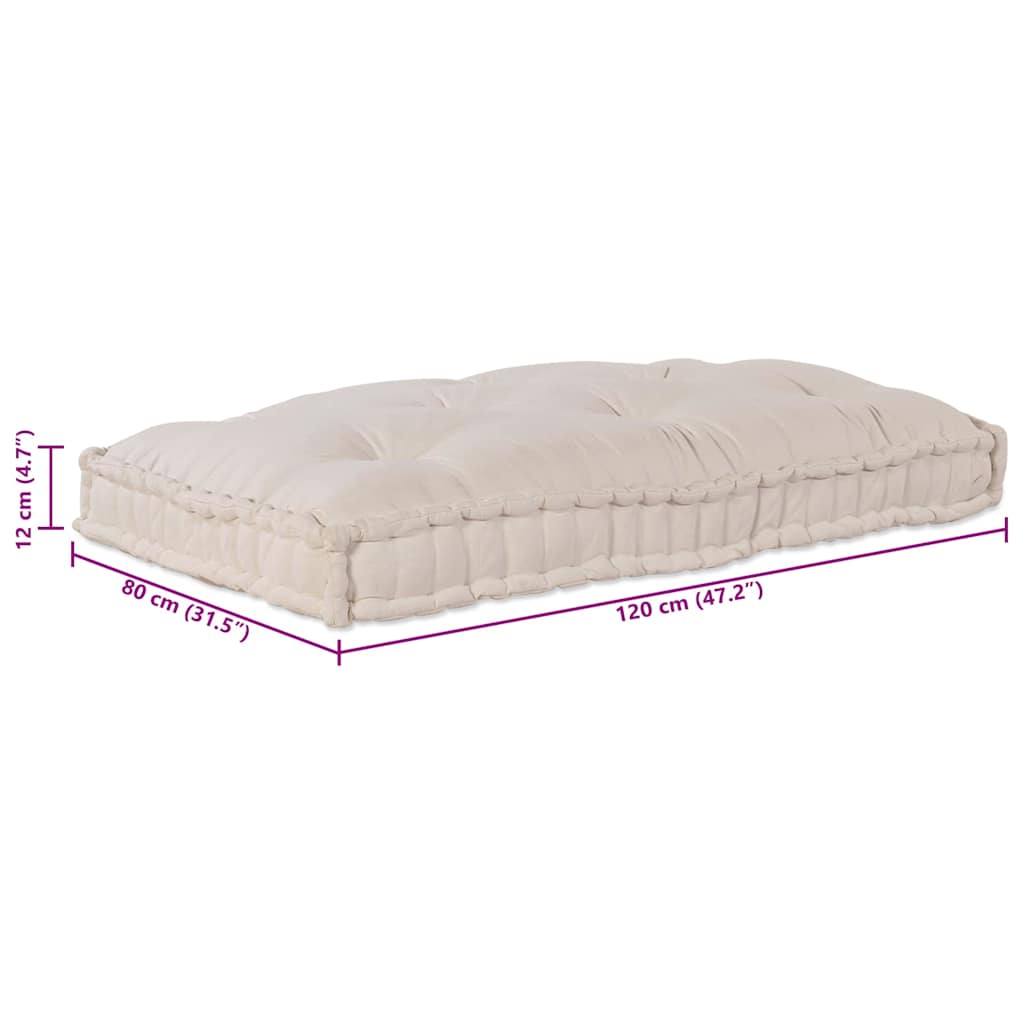 vidaXL Canapé modulaire crème 120 x 80 x 12 cm Tissu