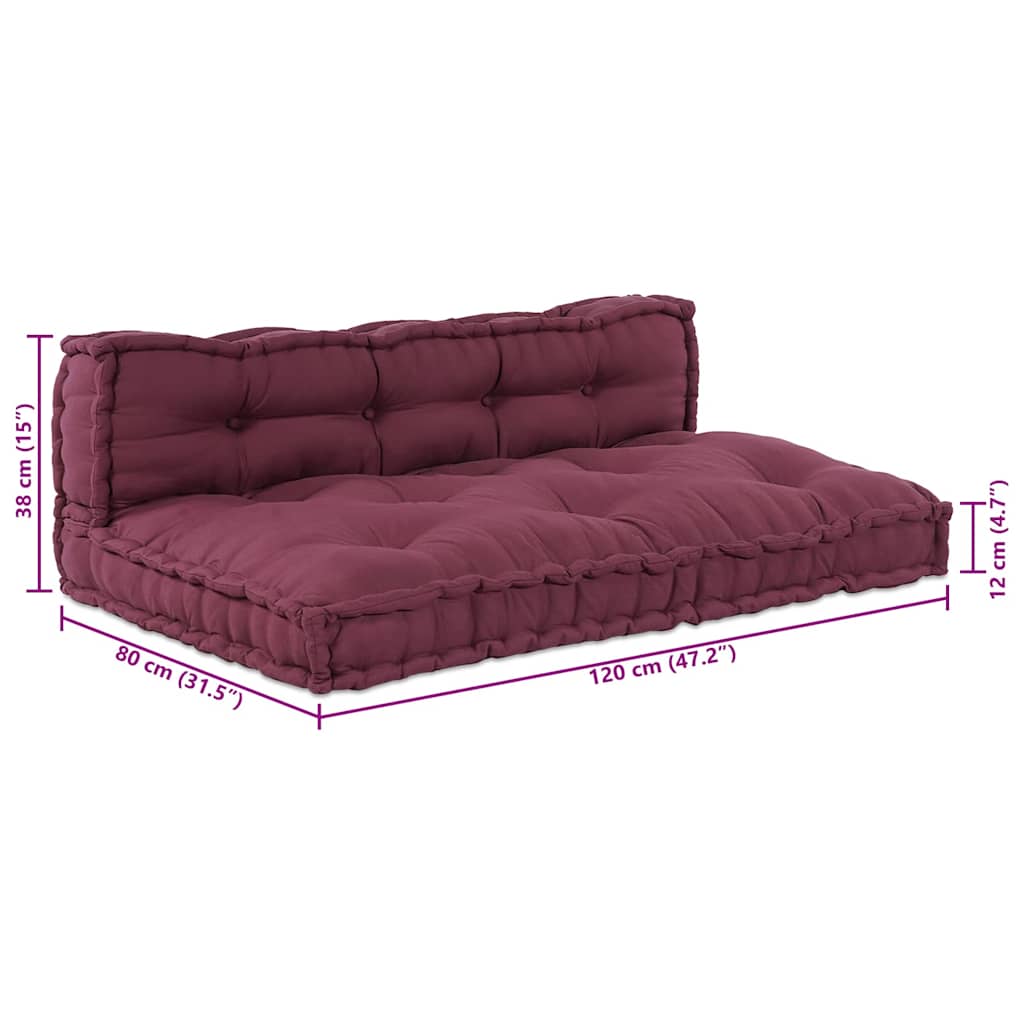 vidaXL Coussins de canapé 2 pcs Marron Châtaigne Tissu
