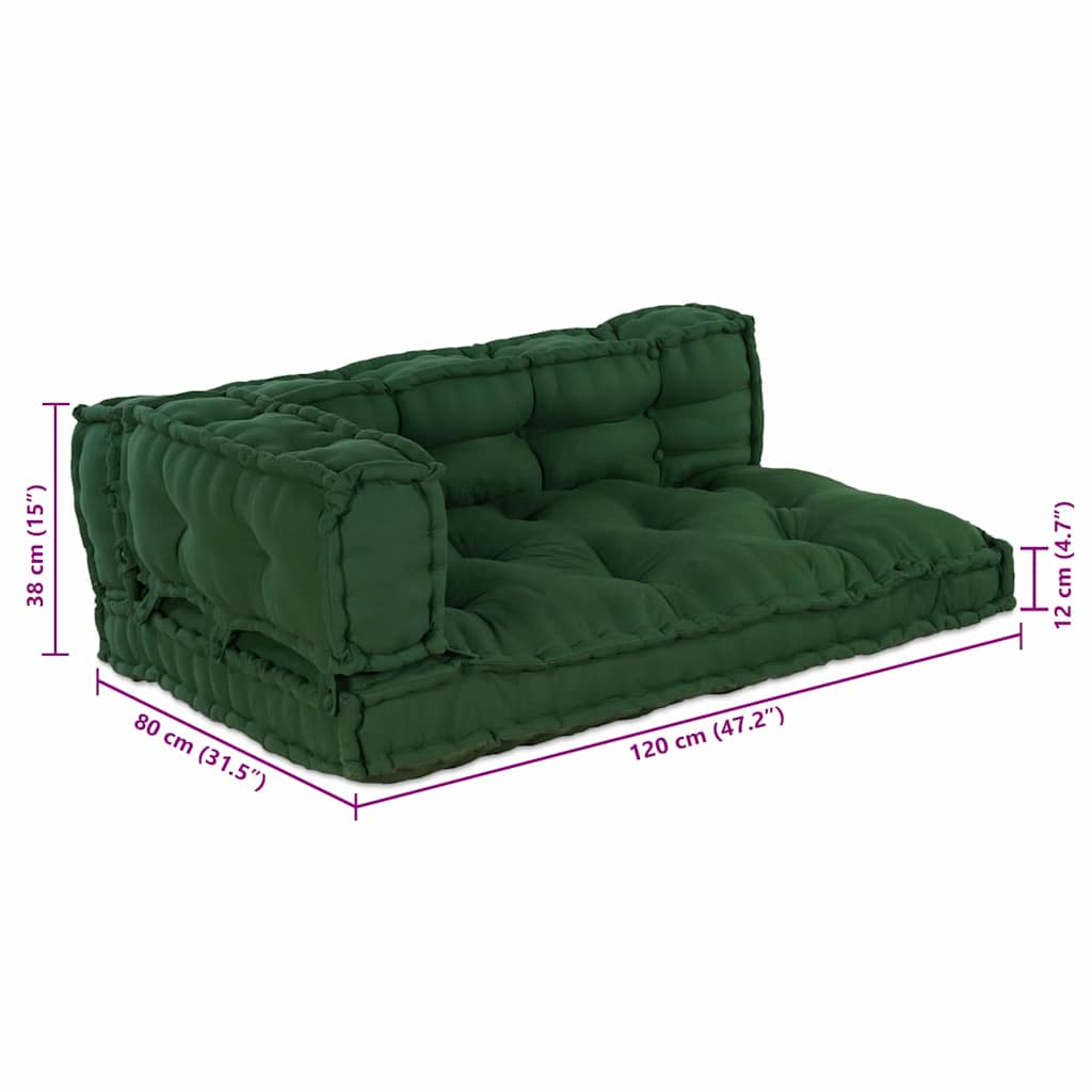 vidaXL Pallet Sofa Kissen Grün Stoff