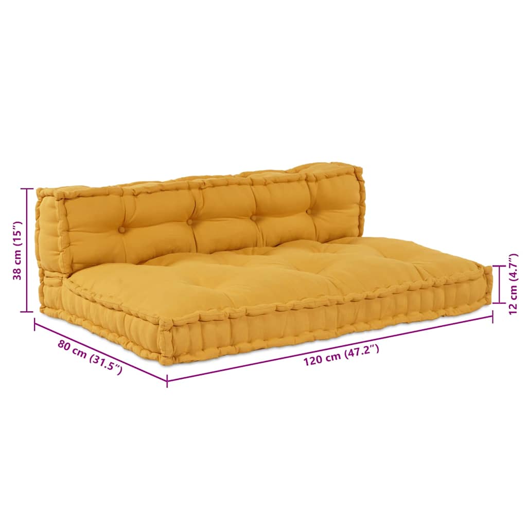 vidaXL Pallet Sofa Kissen Gelb Stoff