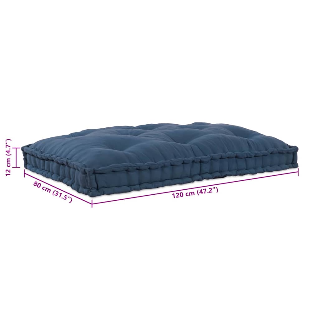 vidaXL Canapé modulable Indigo 120 x 80 x 12 cm Tissu