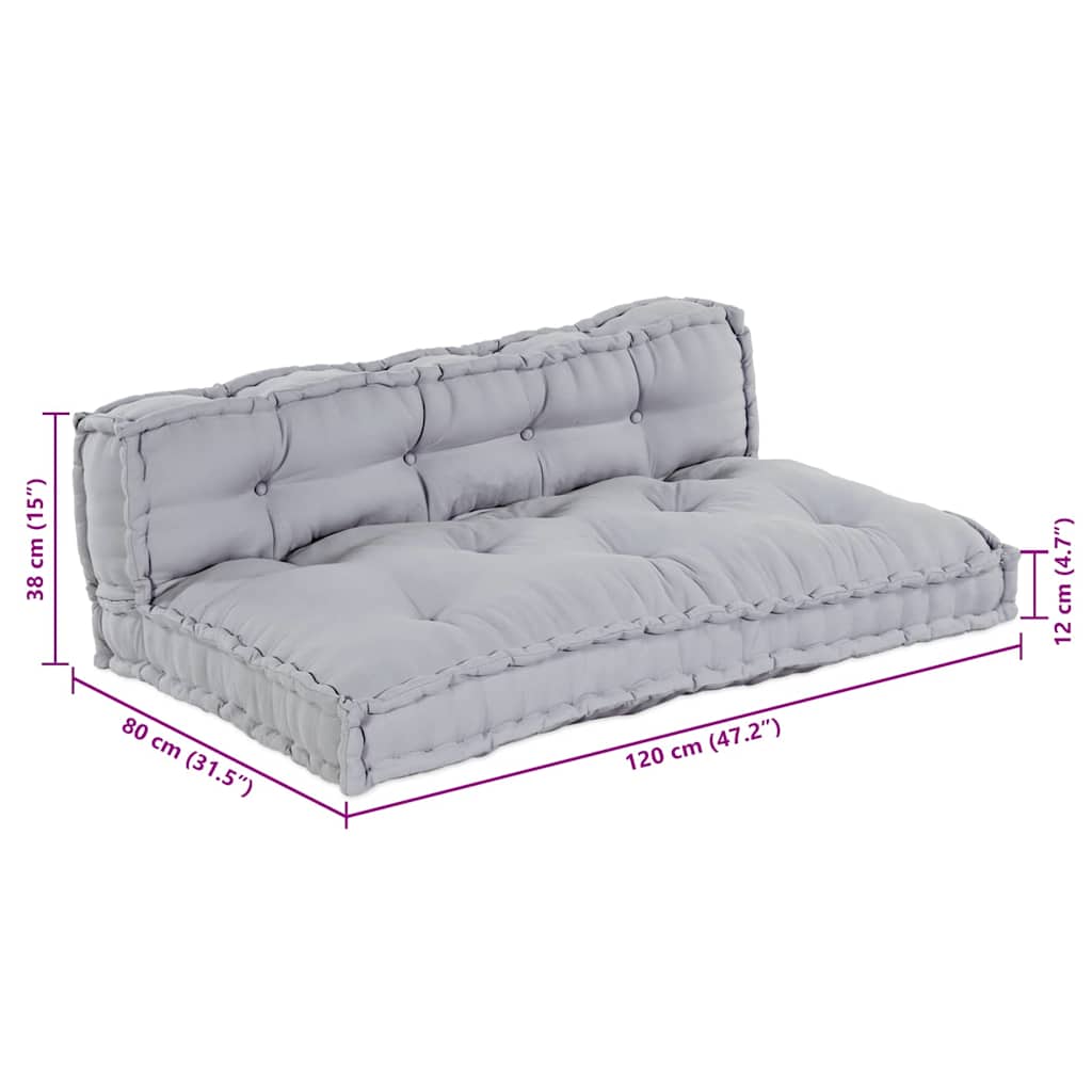 vidaXL Canapé modulaire 2 pcs Gris 120 x 80 x 38 cm Tissu