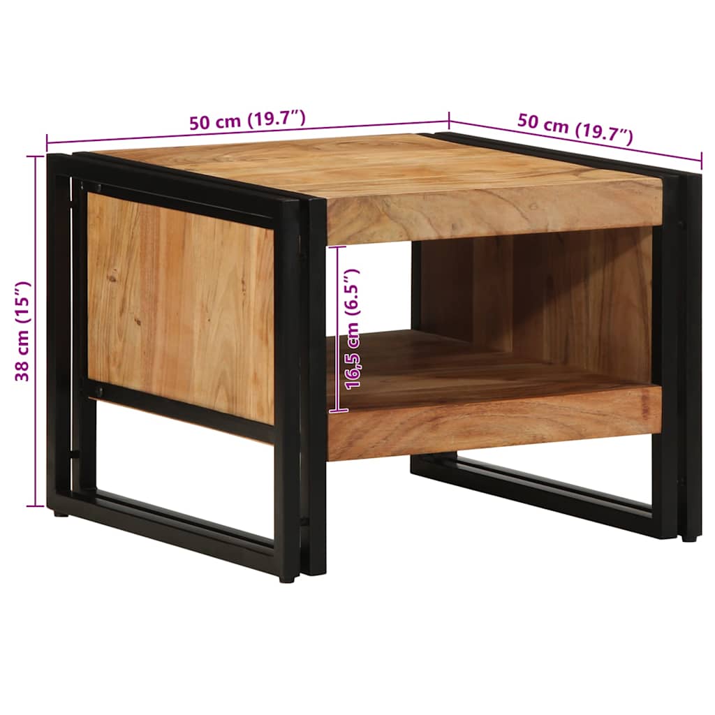 vidaXL Couchtisch 50x50x38 cm Massivholz Akazie