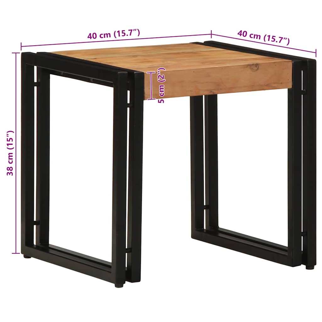 vidaXL Table basse marron 40 x 40 x 38 cm bois d'acacia massif