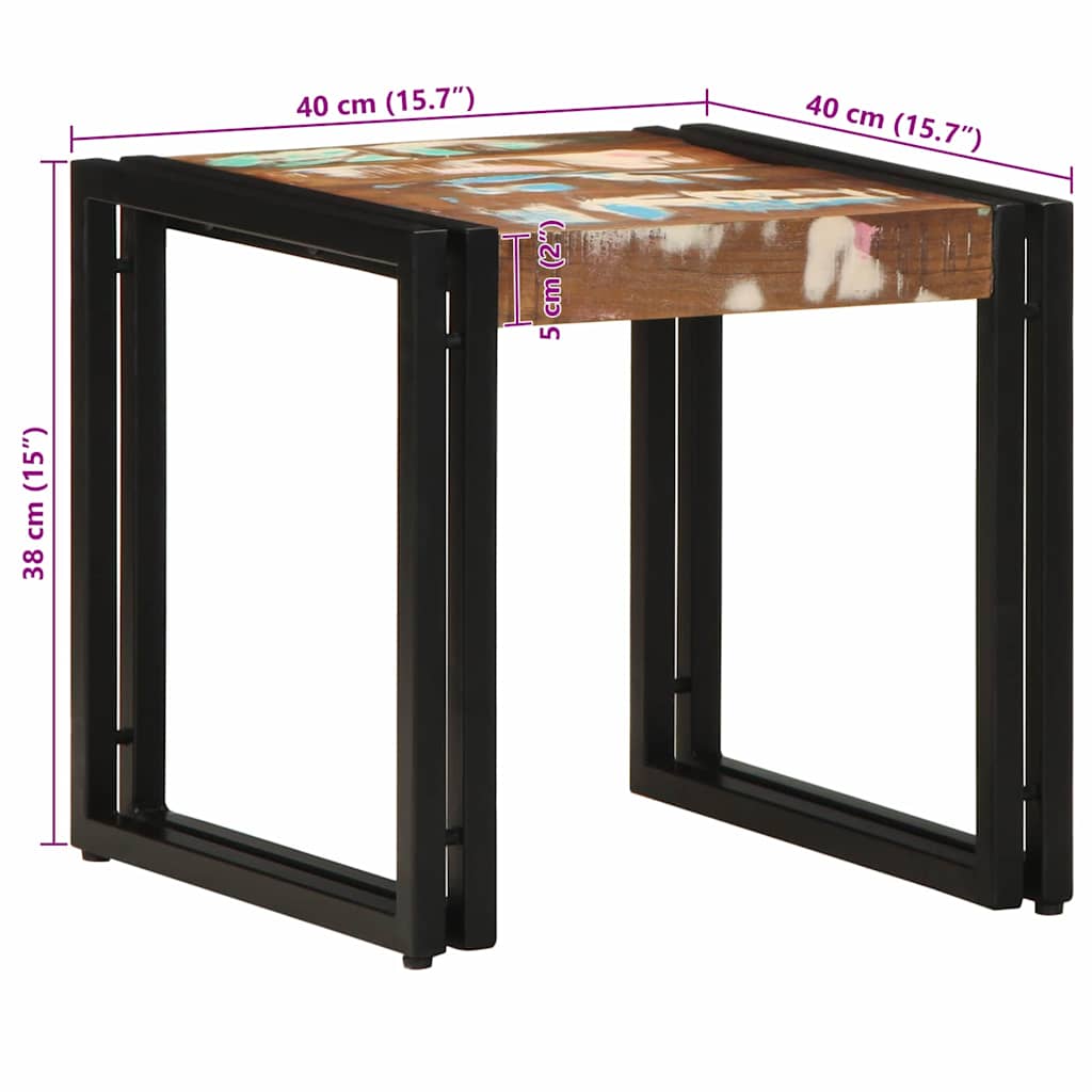 vidaXL Couchtisch 40 x 40 x 38 cm Massives upgecyceltes Holz