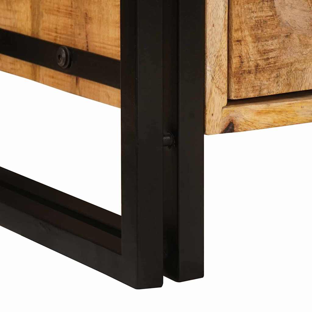 vidaXL Nachttisch Braun 66 x 35 x 76 cm Massives, grobes Mangoholz