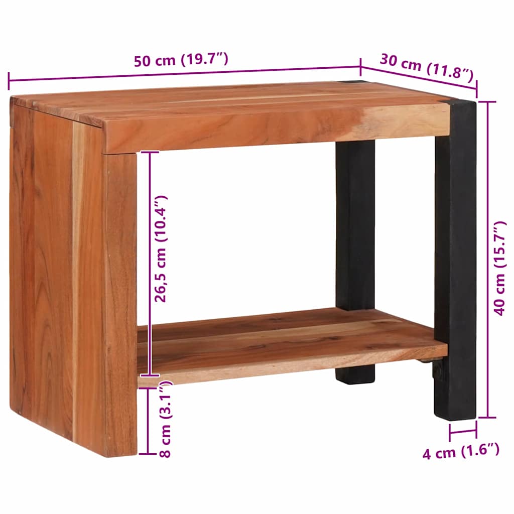 vidaXL Bücherregal Braun 50 x 30 x 40 cm Massivholz Akazie