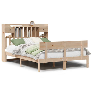 vidaXL Massivholzbett mit Regal ohne Matratze 140x200 cm Kiefernholz