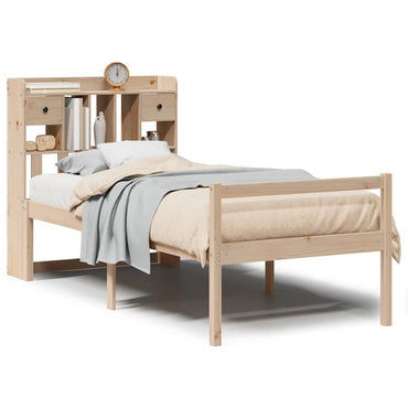 vidaXL Bücherregalbett ohne Matratze 75x190 cm Massivholz Kiefer