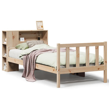 vidaXL Massivholzbett mit Regal ohne Matratze 100x200 cm Kiefer