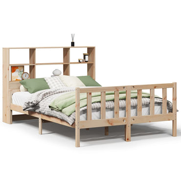vidaXL Massivholzbett mit Regal ohne Matratze 160x200 cm Kiefernholz