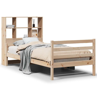 vidaXL Massivholzbett mit Regal ohne Matratze 90x200 cm Kiefer