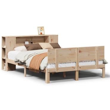 vidaXL Massivholzbett mit Regal ohne Matratze 140x200 cm Kiefer