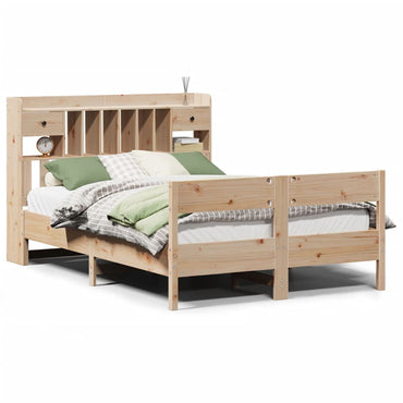 vidaXL Massivholzbett mit Regal ohne Matratze 160x200 cm Kiefer