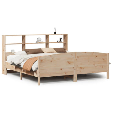 vidaXL Massivholzbett mit Regal ohne Matratze 180x200 cm Kiefer