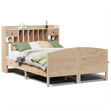 vidaXL Massivholzbett mit Regal ohne Matratze 150x200 cm Kiefer