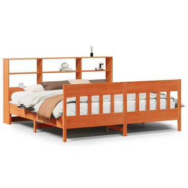 vidaXL Lit en bois massif sans matelas marron ciré 180x200 bois de pin