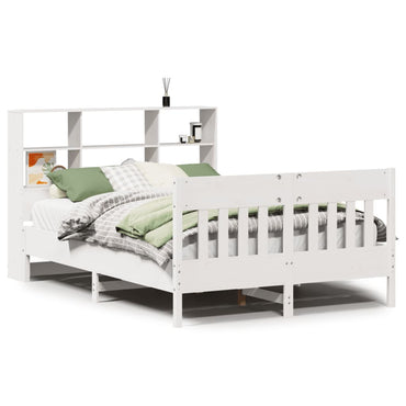 vidaXL Lit en bois massif sans matelas Blanc 160x200 Bois de pin