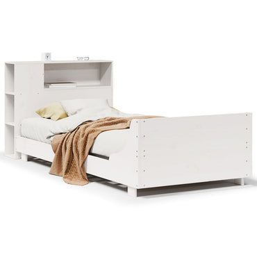 vidaXL Massivholzbett ohne Matratze Weiß 75x190 cm Kiefernholz