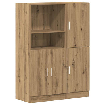 vidaXL 2-tlg. Küchenschrank-Set Artisan-Eiche Holzwerkstoff