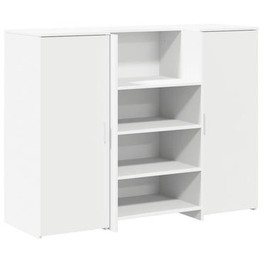 vidaXL Empfangstheke Weiß 135x50x103,5 cm Holzwerkstoff