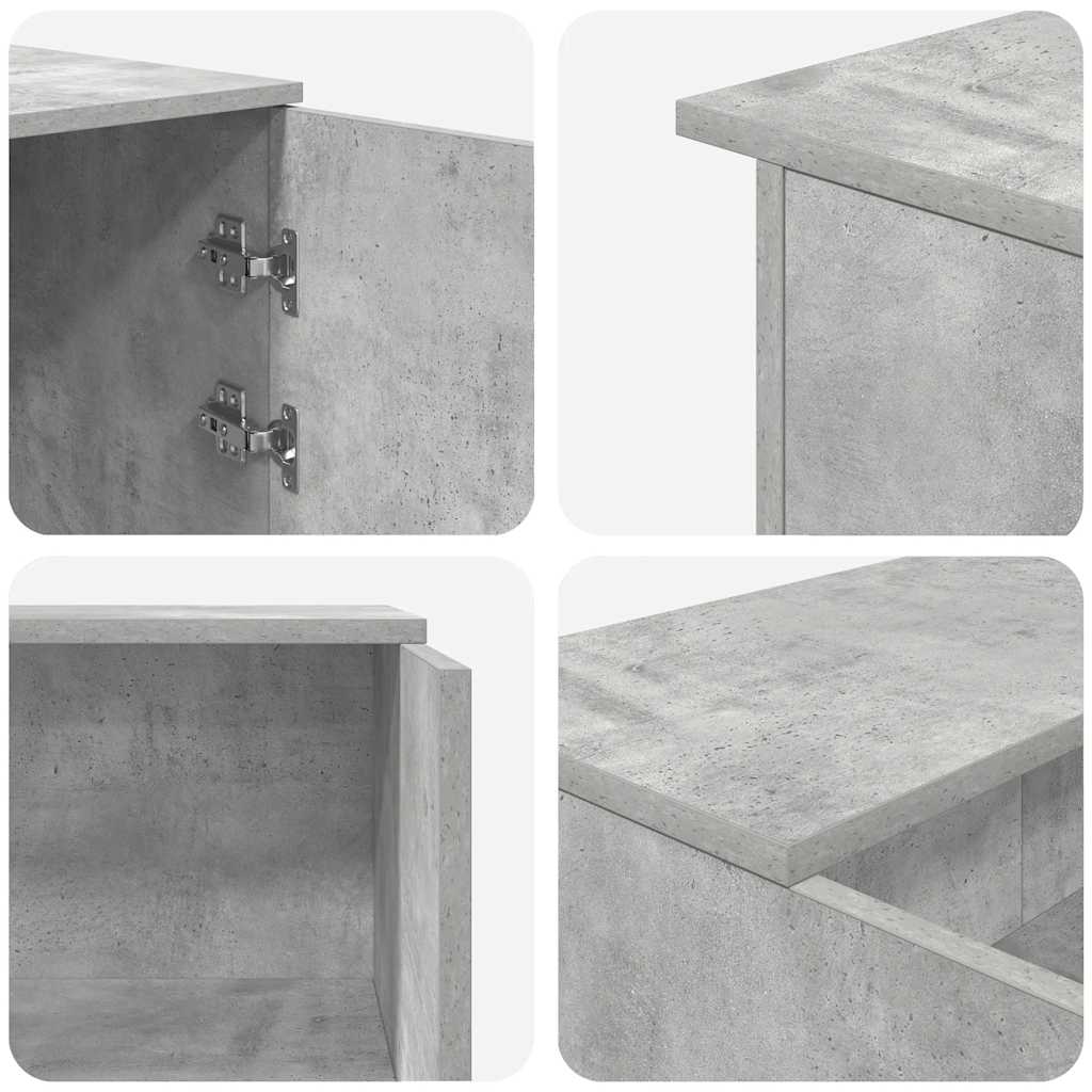 vidaXL Empfangstheke Betongrau 155x50x103,5 cm Holzwerkstoff