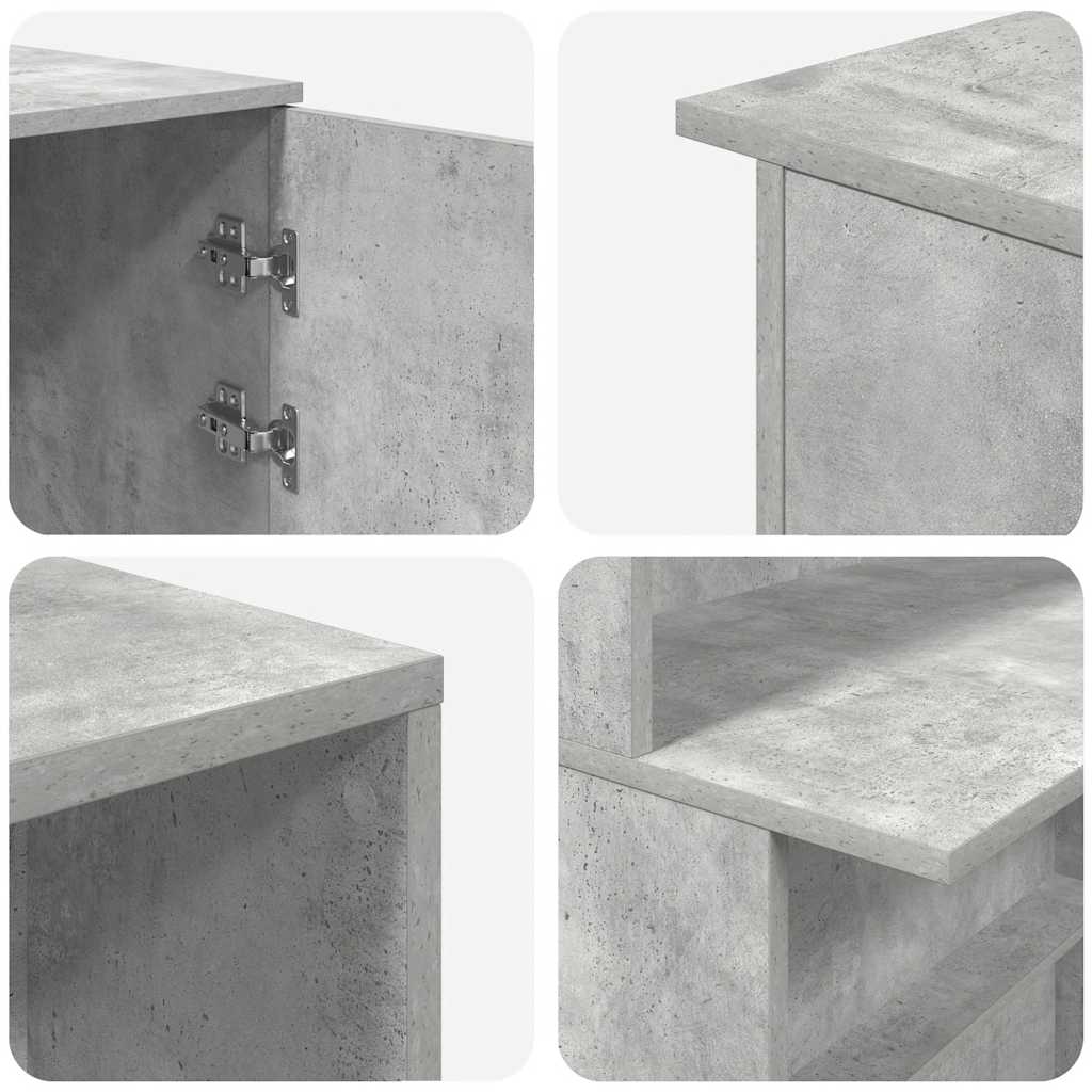 vidaXL Empfangstheke Betongrau 200x50x103,5 cm Holzwerkstoff