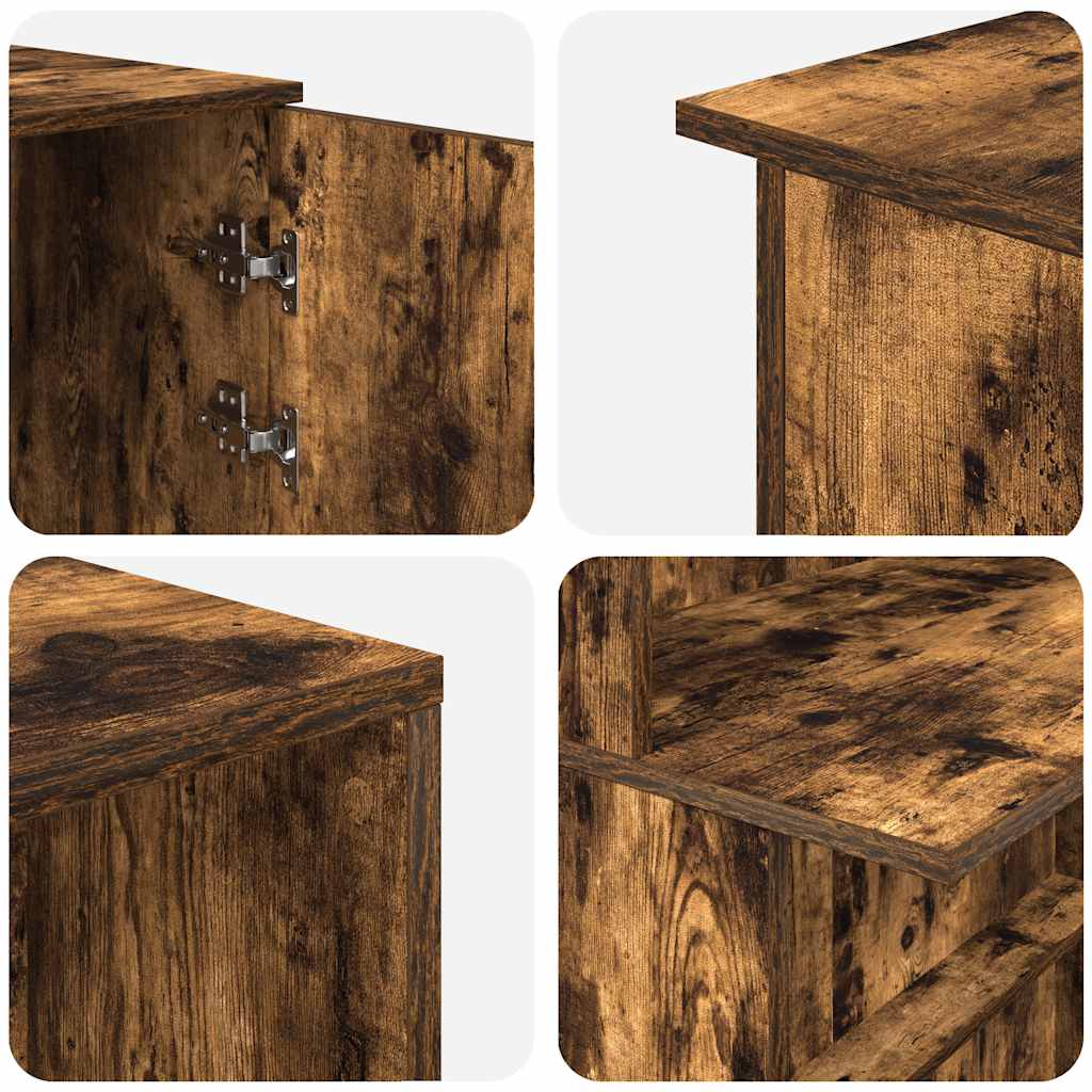 vidaXL Empfangstheke Räuchereiche 200x50x103,5 cm Holzwerkstoff