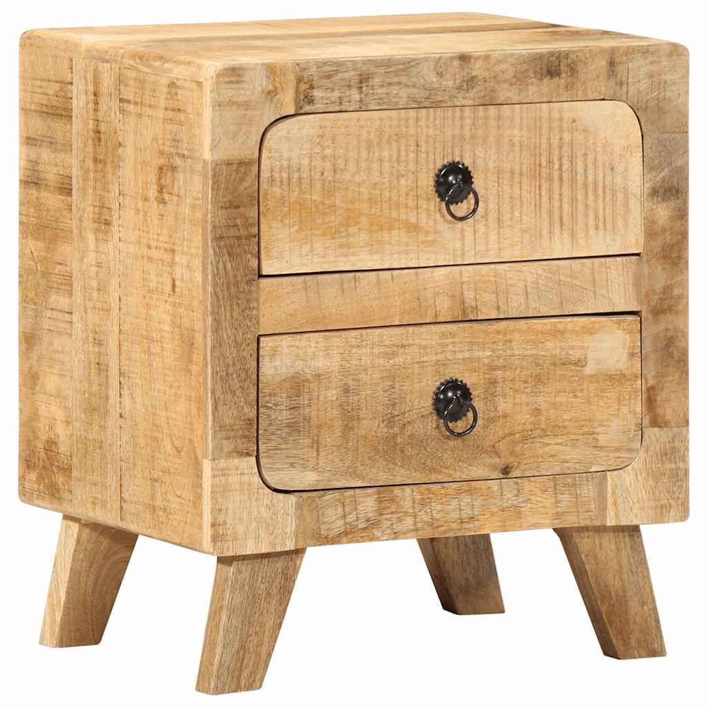 vidaXL Nachttisch 2 Stk. 40x32x46 cm Raues Massivholz Mango